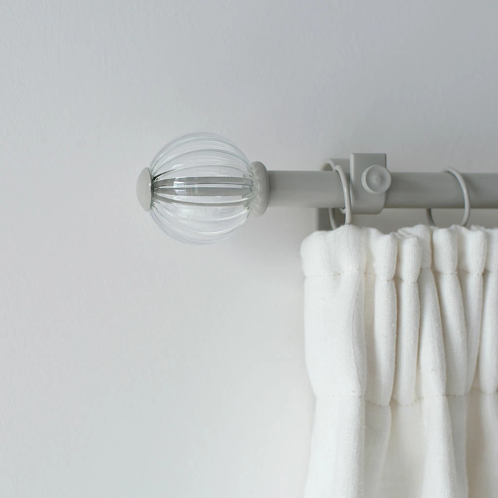 Fluted Glass Ball Finial For 20mm Pole In Clay 4 Fluted Glass Ball Finial For 20mm Pole In Clay - Image 2