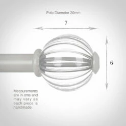 Fluted Glass Ball Finial For 20mm Pole In Clay 8 Fluted Glass Ball Finial For 20mm Pole In Clay -Jim Lawrence Sales 4010cl 13