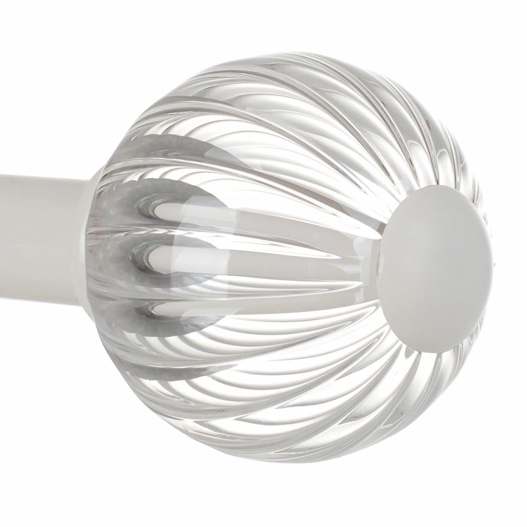 Fluted Glass Ball Finial For 20mm Pole In Clay 6 Fluted Glass Ball Finial For 20mm Pole In Clay - Image 4