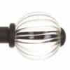 Fluted Glass Ball Finial For 20mm Pole In Matt Black -Jim Lawrence Sales 4010mb 1