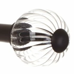 Fluted Glass Ball Finial For 20mm Pole In Matt Black -Jim Lawrence Sales 4010mb 2