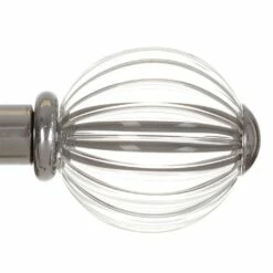 Fluted Glass Ball Finial For 20mm Pole In Mercury