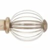 Fluted Glass Ball Finial For 20mm Pole In Old Ivory -Jim Lawrence Sales 4010oi 1
