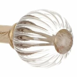 Fluted Glass Ball Finial For 20mm Pole In Old Ivory 8 Fluted Glass Ball Finial For 20mm Pole In Old Ivory -Jim Lawrence Sales 4010oi 2