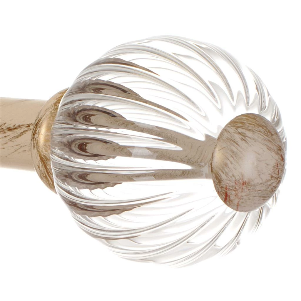 Fluted Glass Ball Finial For 20mm Pole In Old Ivory 5 Fluted Glass Ball Finial For 20mm Pole In Old Ivory - Image 3