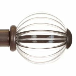 Fluted Glass Ball Finial For 20mm Pole In Polished