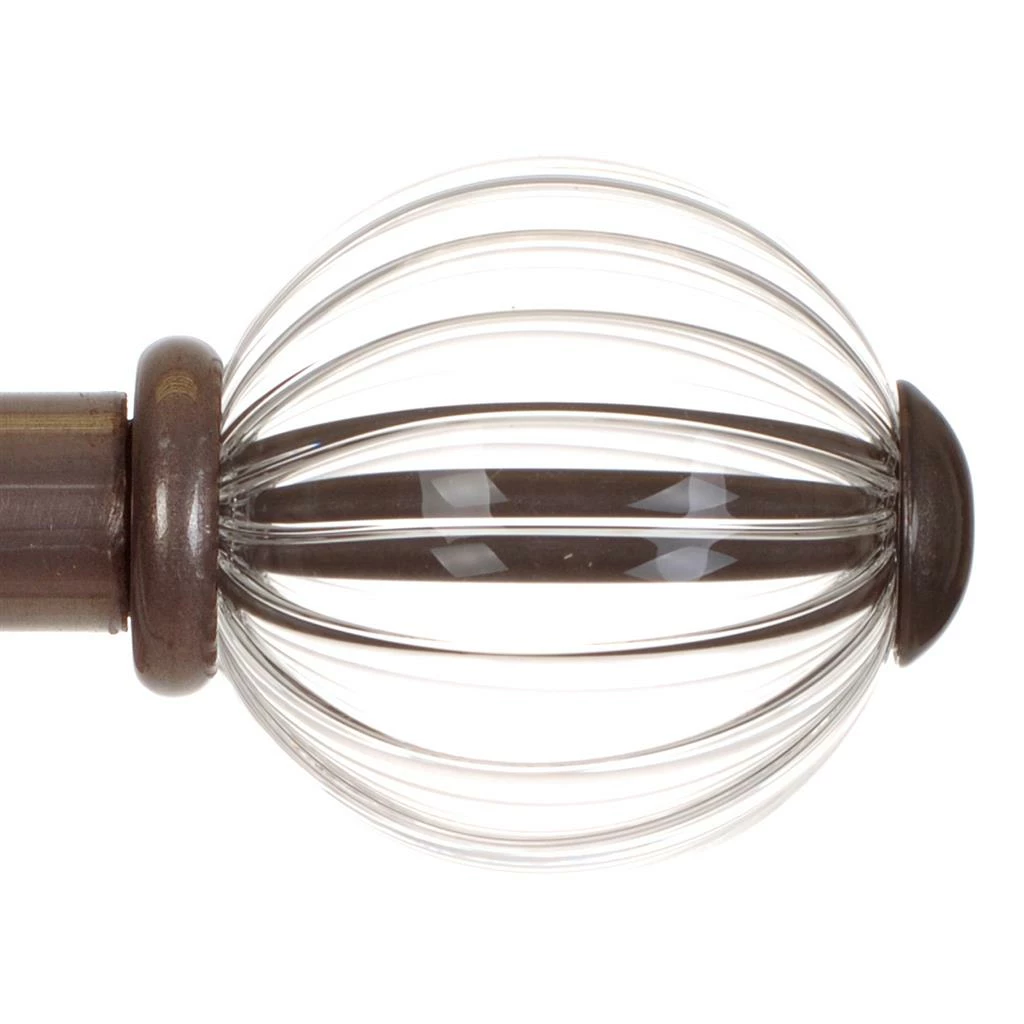 Fluted Glass Ball Finial For 20mm Pole In Polished 3 Fluted Glass Ball Finial For 20mm Pole In Polished