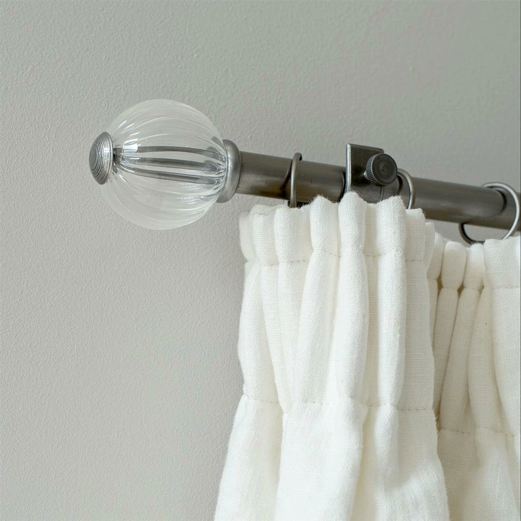 Fluted Glass Ball Finial For 20mm Pole In Polished 4 Fluted Glass Ball Finial For 20mm Pole In Polished - Image 2