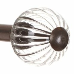 Fluted Glass Ball Finial For 20mm Pole In Polished 8 Fluted Glass Ball Finial For 20mm Pole In Polished -Jim Lawrence Sales 4010po 2