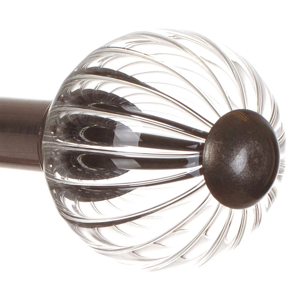 Fluted Glass Ball Finial For 20mm Pole In Polished 5 Fluted Glass Ball Finial For 20mm Pole In Polished - Image 3