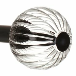 Fluted Glass Ball Finial For 25mm Pole In Beeswax -Jim Lawrence Sales 4011bw 2