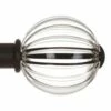 Fluted Glass Ball Finial For 25mm Pole In Matt Black -Jim Lawrence Sales 4011mb 1