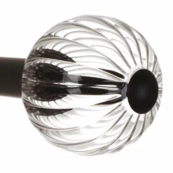 Fluted Glass Ball Finial For 25mm Pole In Matt Black 9 Fluted Glass Ball Finial For 25mm Pole In Matt Black -Jim Lawrence Sales 4011mb 2