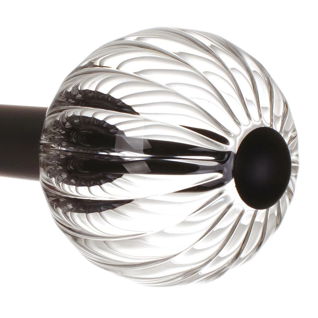 Fluted Glass Ball Finial For 25mm Pole In Matt Black 5 Fluted Glass Ball Finial For 25mm Pole In Matt Black - Image 3