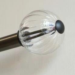 Fluted Glass Ball Finial For 25mm Pole In Matt Black 11 Fluted Glass Ball Finial For 25mm Pole In Matt Black -Jim Lawrence Sales 4011mb 4