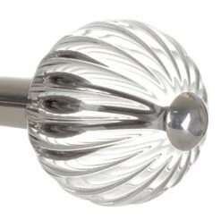 Fluted Glass Ball Finial For 25mm Pole In Mercury 8 Fluted Glass Ball Finial For 25mm Pole In Mercury -Jim Lawrence Sales 4011me 2