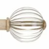 Fluted Glass Ball Finial For 25mm Pole In Old Ivory 2 Fluted Glass Ball Finial For 25mm Pole In Old Ivory -Jim Lawrence Sales 4011oi 1