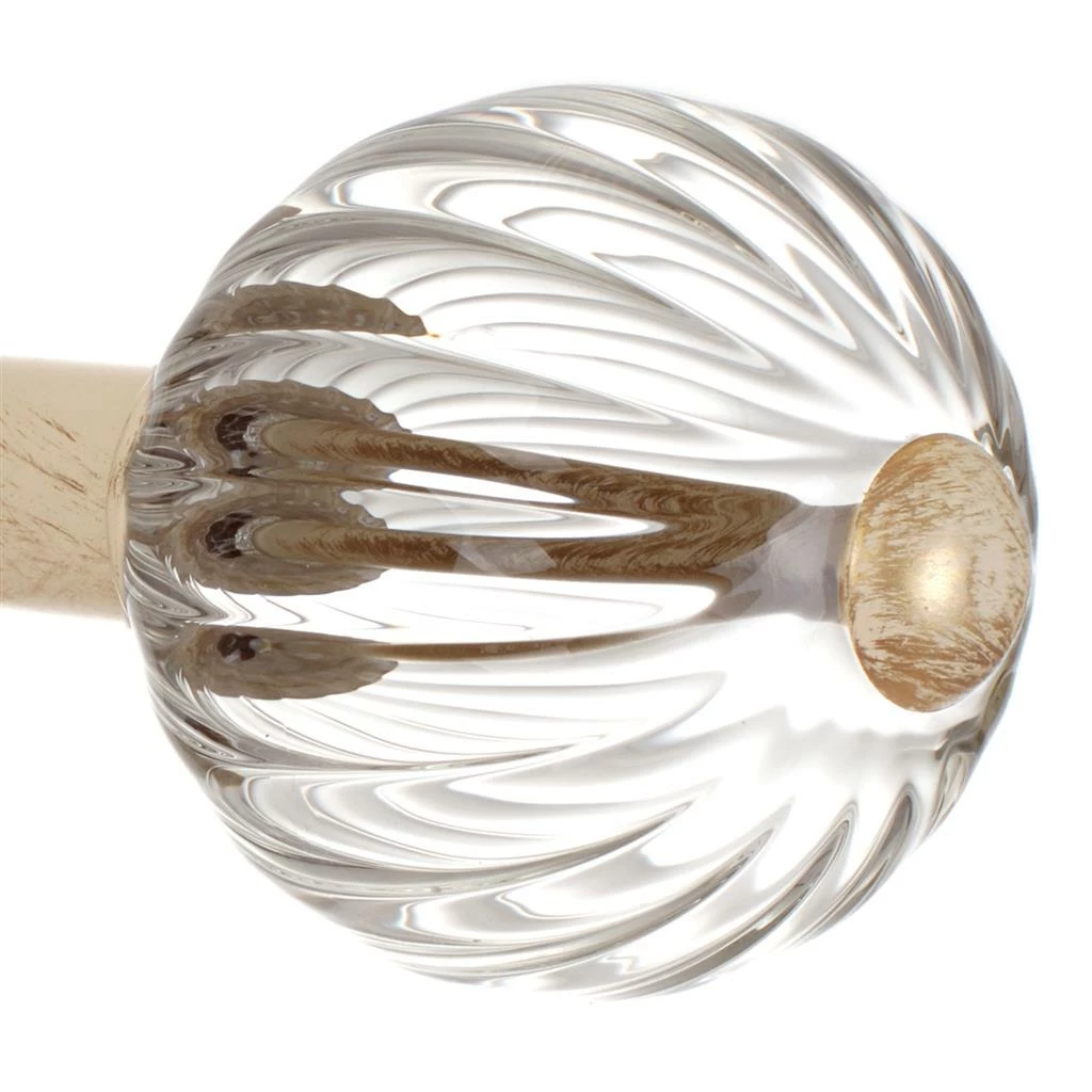 Fluted Glass Ball Finial For 25mm Pole In Old Ivory 5 Fluted Glass Ball Finial For 25mm Pole In Old Ivory - Image 3