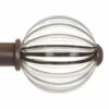 Fluted Glass Ball Finial For 25mm Pole In Polished 1 Fluted Glass Ball Finial For 25mm Pole In Polished -Jim Lawrence Sales 4011po 1