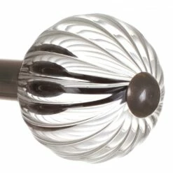 Fluted Glass Ball Finial For 25mm Pole In Polished 9 Fluted Glass Ball Finial For 25mm Pole In Polished -Jim Lawrence Sales 4011po 2