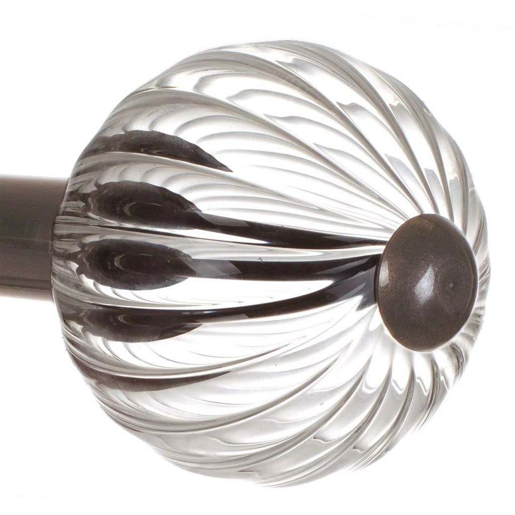 Fluted Glass Ball Finial For 25mm Pole In Polished 5 Fluted Glass Ball Finial For 25mm Pole In Polished - Image 3