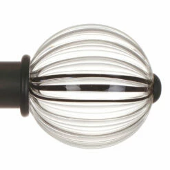 Fluted Glass Ball Finial For 38mm Pole In Beeswax