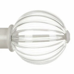Fluted Glass Ball Finial For 38mm Pole In Clay