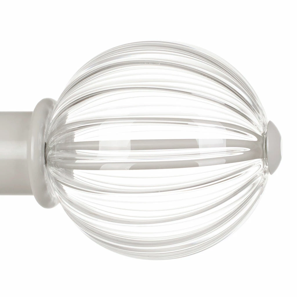 Fluted Glass Ball Finial For 38mm Pole In Clay 3 Fluted Glass Ball Finial For 38mm Pole In Clay