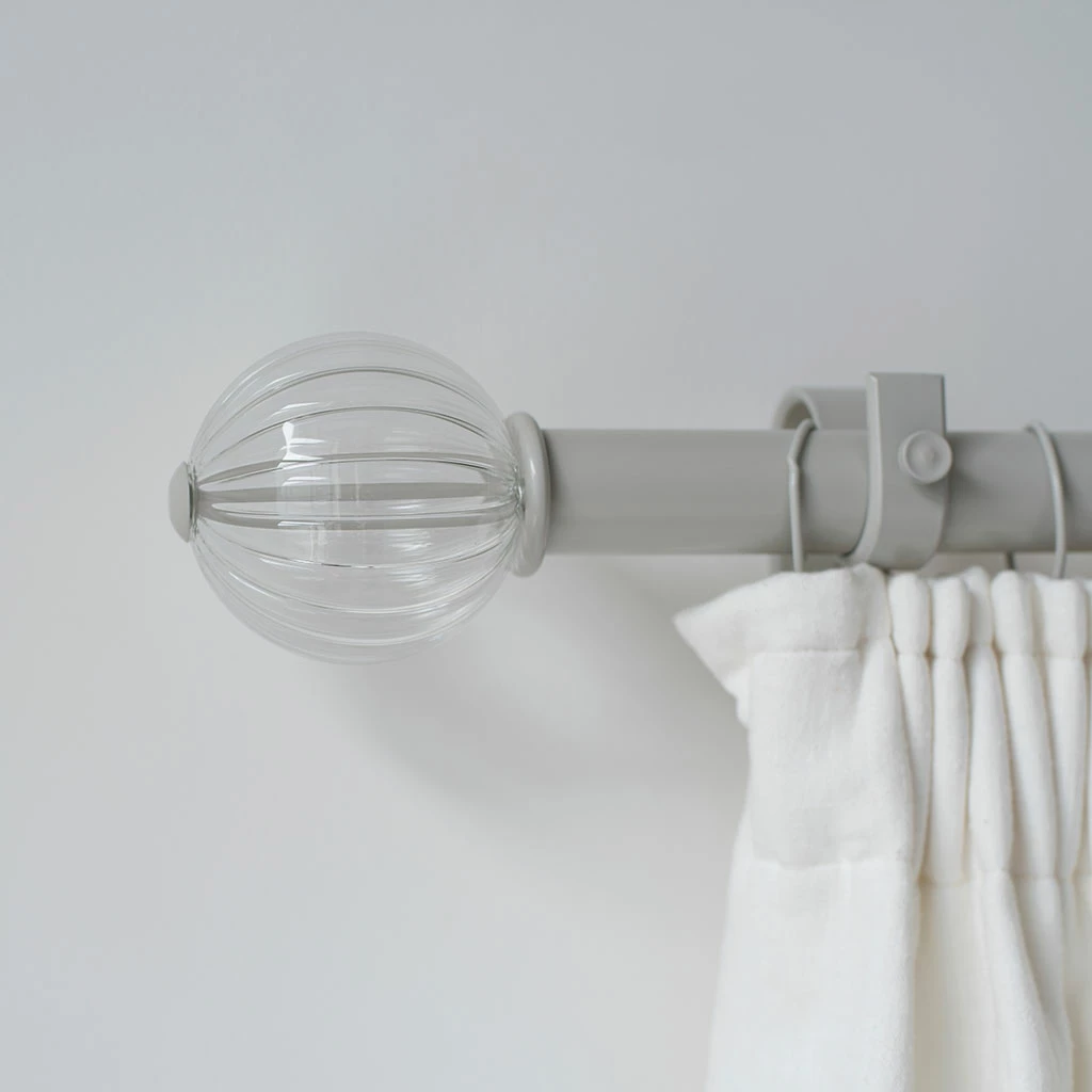 Fluted Glass Ball Finial For 38mm Pole In Clay 4 Fluted Glass Ball Finial For 38mm Pole In Clay - Image 2