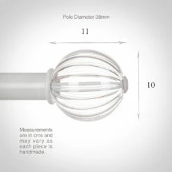 Fluted Glass Ball Finial For 38mm Pole In Clay 8 Fluted Glass Ball Finial For 38mm Pole In Clay -Jim Lawrence Sales 4012cl 13