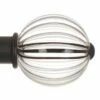 Fluted Glass Ball Finial For 38mm Pole In Matt Black 2 Fluted Glass Ball Finial For 38mm Pole In Matt Black -Jim Lawrence Sales 4012mb 1