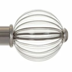 Fluted Glass Ball Finial For 38mm Pole In Mercury