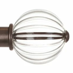 Fluted Glass Ball Finial For 38mm Pole In Polished