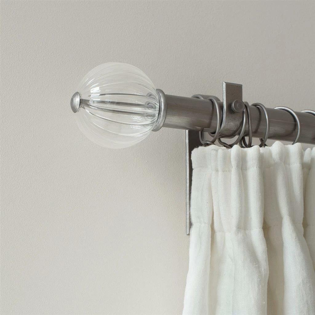 Fluted Glass Ball Finial For 38mm Pole In Polished 4 Fluted Glass Ball Finial For 38mm Pole In Polished - Image 2