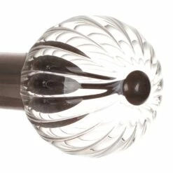 Fluted Glass Ball Finial For 38mm Pole In Polished 8 Fluted Glass Ball Finial For 38mm Pole In Polished -Jim Lawrence Sales 4012po 2