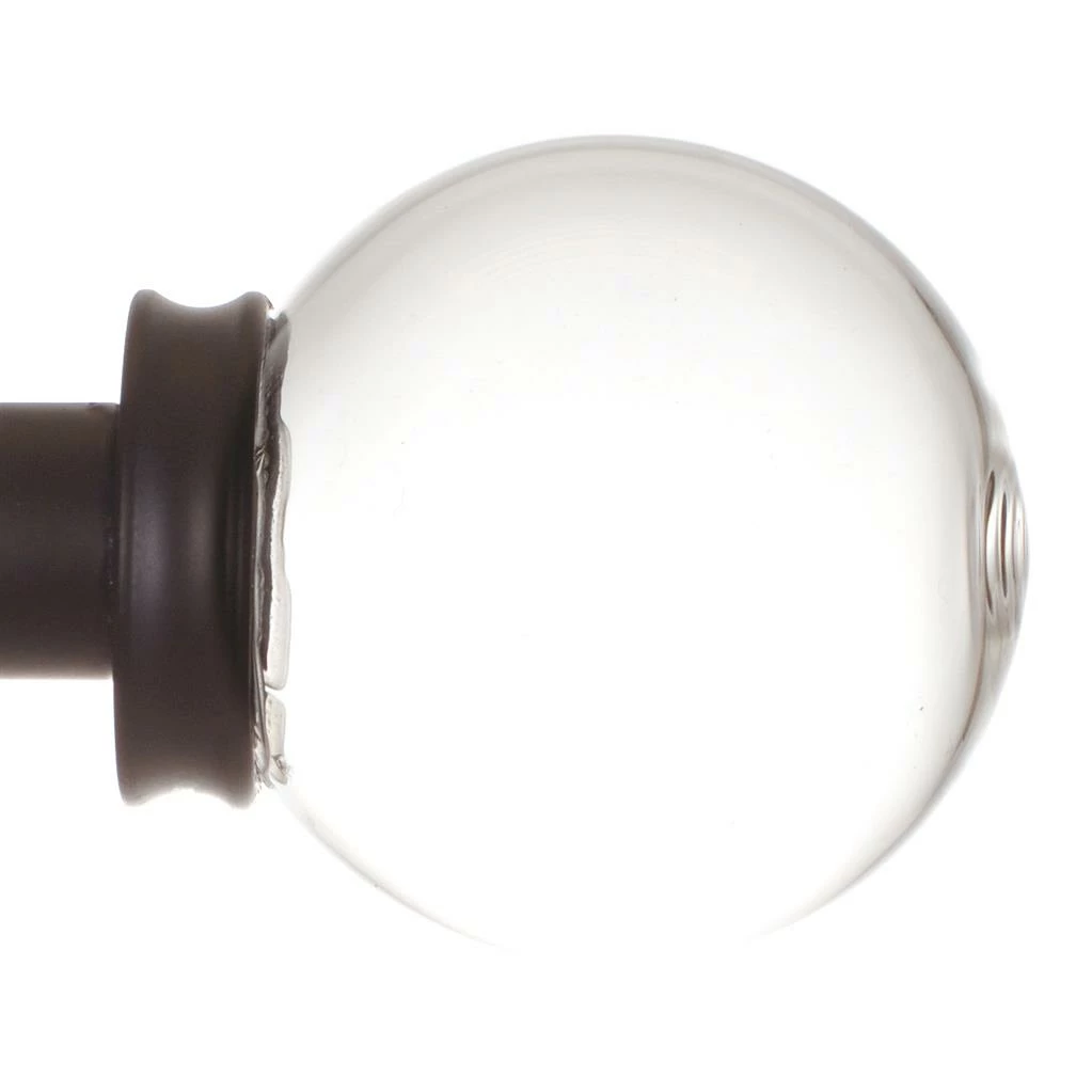 Glass Finial For 20mm Pole In Matt Black 3 Glass Finial For 20mm Pole In Matt Black