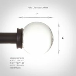 Glass Finial For 20mm Pole In Matt Black 10 Glass Finial For 20mm Pole In Matt Black -Jim Lawrence Sales 451mb 3