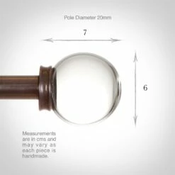 Glass Finial For 20mm Pole In Polished 9 Glass Finial For 20mm Pole In Polished -Jim Lawrence Sales 451po 3