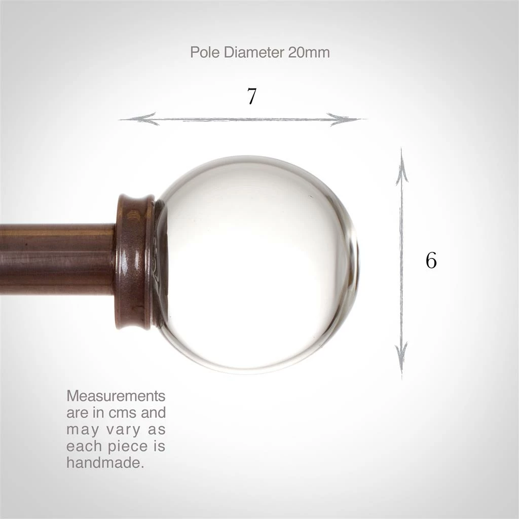 Glass Finial For 20mm Pole In Polished 6 Glass Finial For 20mm Pole In Polished - Image 4