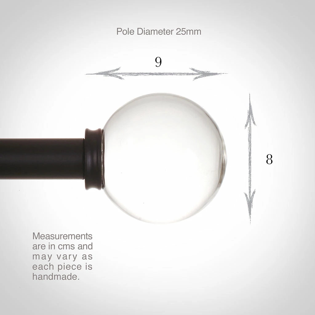 25mm Glass Finial In Matt Black 5 25mm Glass Finial In Matt Black - Image 3