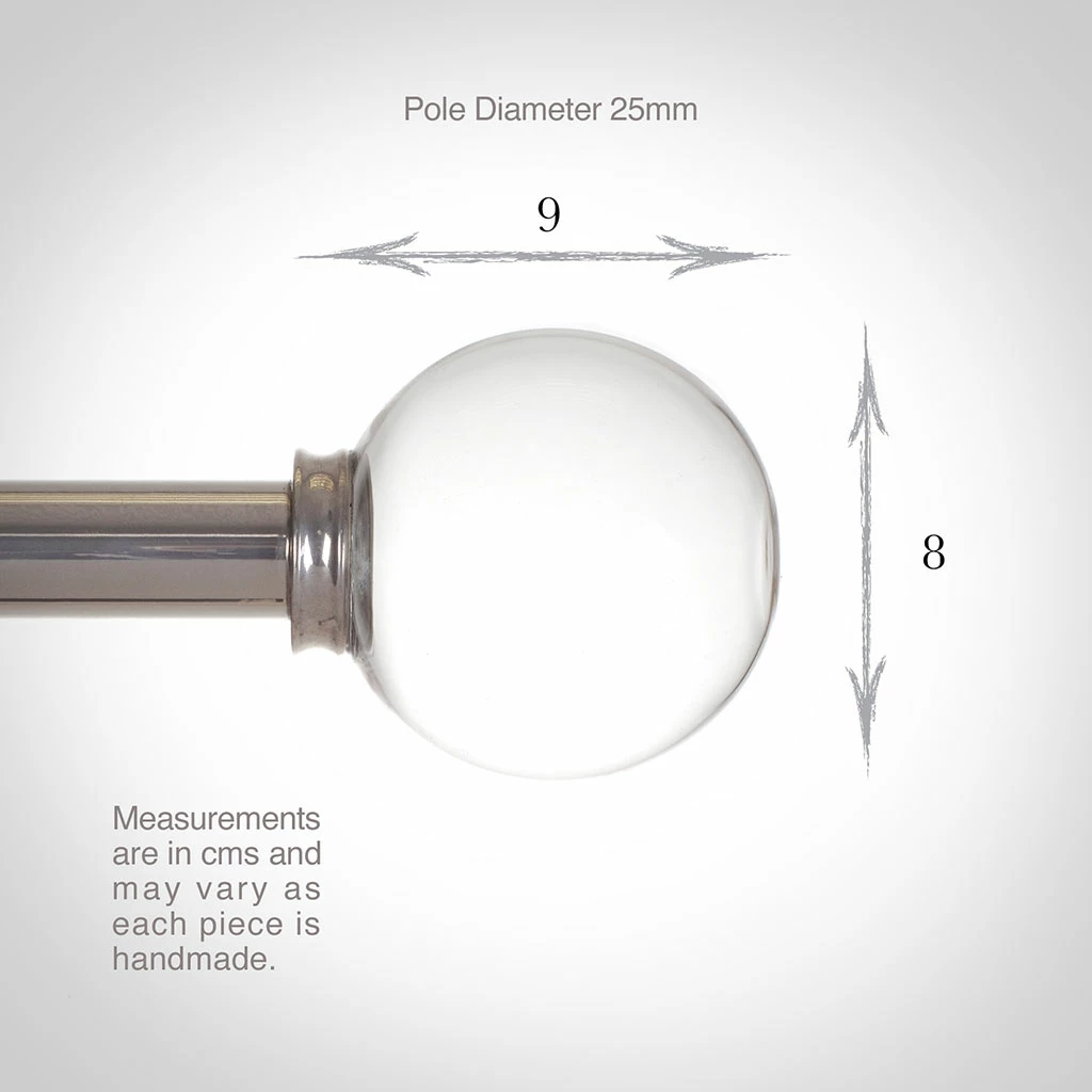 25mm Glass Finial In Mercury 5 25mm Glass Finial In Mercury - Image 3