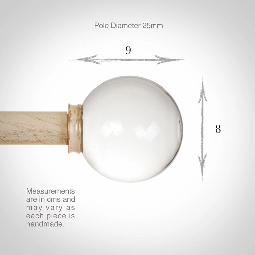 25mm Glass Finial In Old Ivory 5 25mm Glass Finial In Old Ivory - Image 3