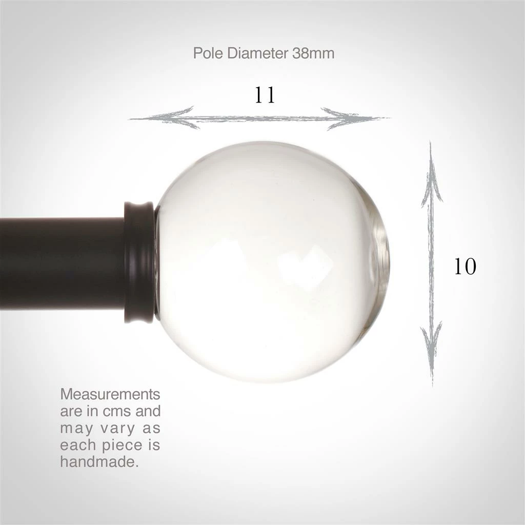 38mm Glass Finial In Matt Black 5 38mm Glass Finial In Matt Black - Image 3