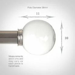 38mm Glass Finial In Mercury 9 38mm Glass Finial In Mercury -Jim Lawrence Sales 453me 3