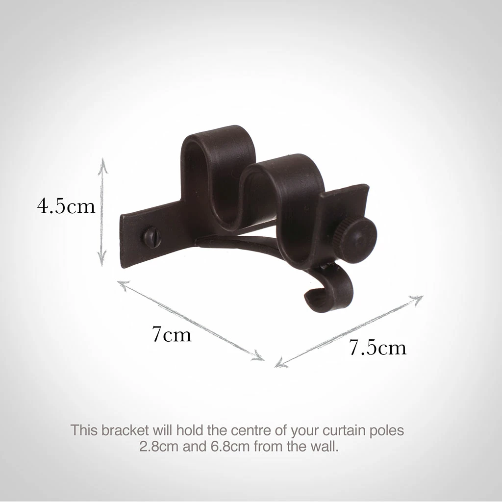 12/12mm Double Pole Centre Bracket In Beeswax 5 12/12mm Double Pole Centre Bracket In Beeswax - Image 3