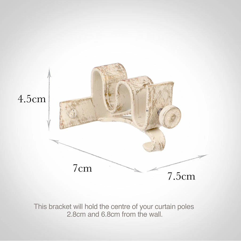 12/12mm Double Pole Centre Bracket In Old Ivory 5 12/12mm Double Pole Centre Bracket In Old Ivory - Image 3