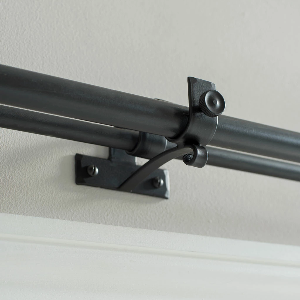 20/12mm Double Pole Centre Bracket In Matt Black 4 20/12mm Double Pole Centre Bracket In Matt Black - Image 2