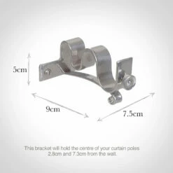 20/12mm Double Pole Centre Bracket In Mercury -Jim Lawrence Sales 6002me 13