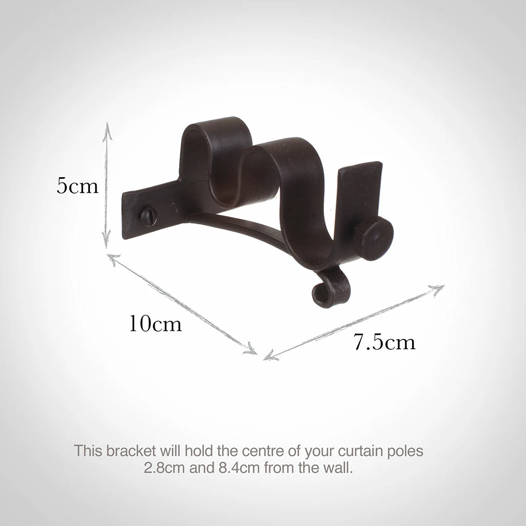 25/12mm Double Pole Centre Bracket In Beeswax 6 25/12mm Double Pole Centre Bracket In Beeswax - Image 4
