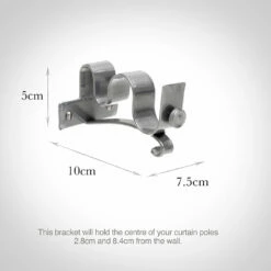 25/12mm Double Pole Centre Bracket In Mercury -Jim Lawrence Sales 6003me 13